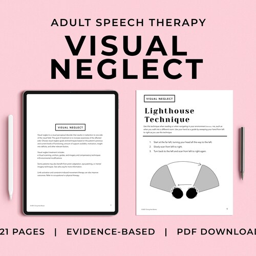 Visual Neglect Pack PDF Patient Handouts Worksheets - Etsy