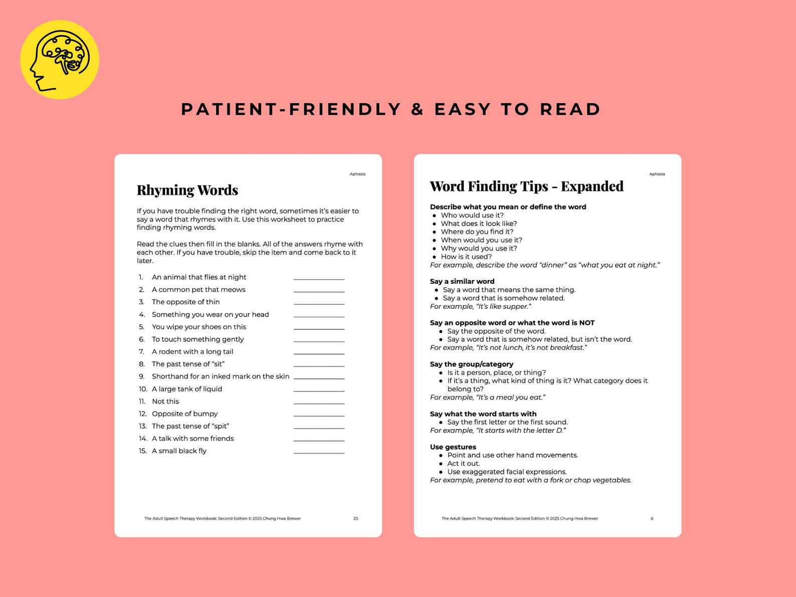 The Aphasia Workbook PDF for Stroke and TBI Evidence-based Worksheets ...