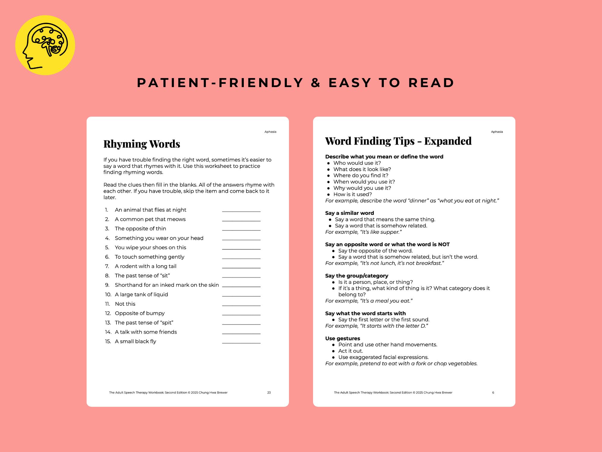 The Aphasia Workbook PDF for Stroke and TBI Evidence-based Worksheets ...
