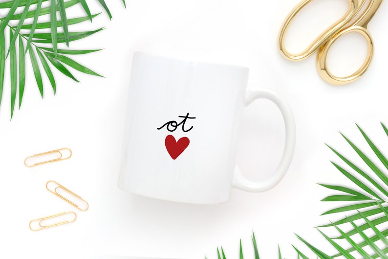 Occupational Therapy Cute Mug 11 Oz OT Heart Coffee Tumbler image 0