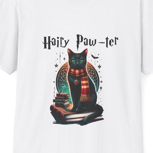 Hairy-Pawter Funny Parody Wizard Cat T-Shirt Unisex Mens And Womens
