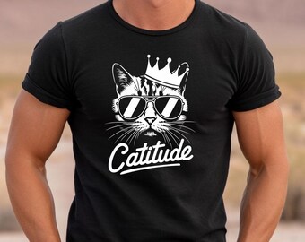 Catitude T-Shirt Cute Cat Attitude Tee Soft Unisex Cat Gift