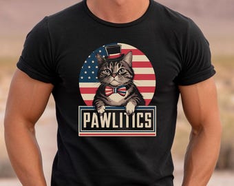 Pawlitics Cat Shirt Funny Political Cat Tee Unisex Bella Canvas T-Shirt Gift for Cat Lovers