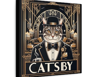 Catsby Art Deco Cat Canvas