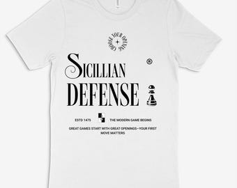 Sicillian Defense Openings Chess Player T-Shirt Casual Club Streetwear