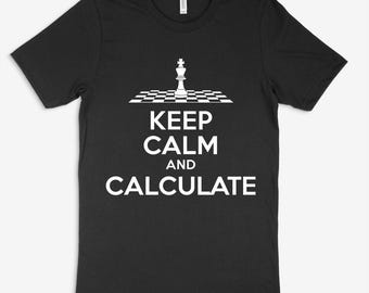 Keep Calm And Calculate Chess Player Funny T-Shirt Streetwear Style