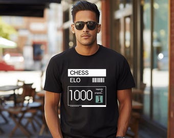 ELO 1000 Chess Player Shirt | Funny Chess Rating Tee | Chess Lover Gift | Beginner Chess T-Shirt | Chess Club Humor Streetwear Top