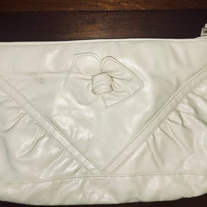 vintage | faux leather clutch bag | large