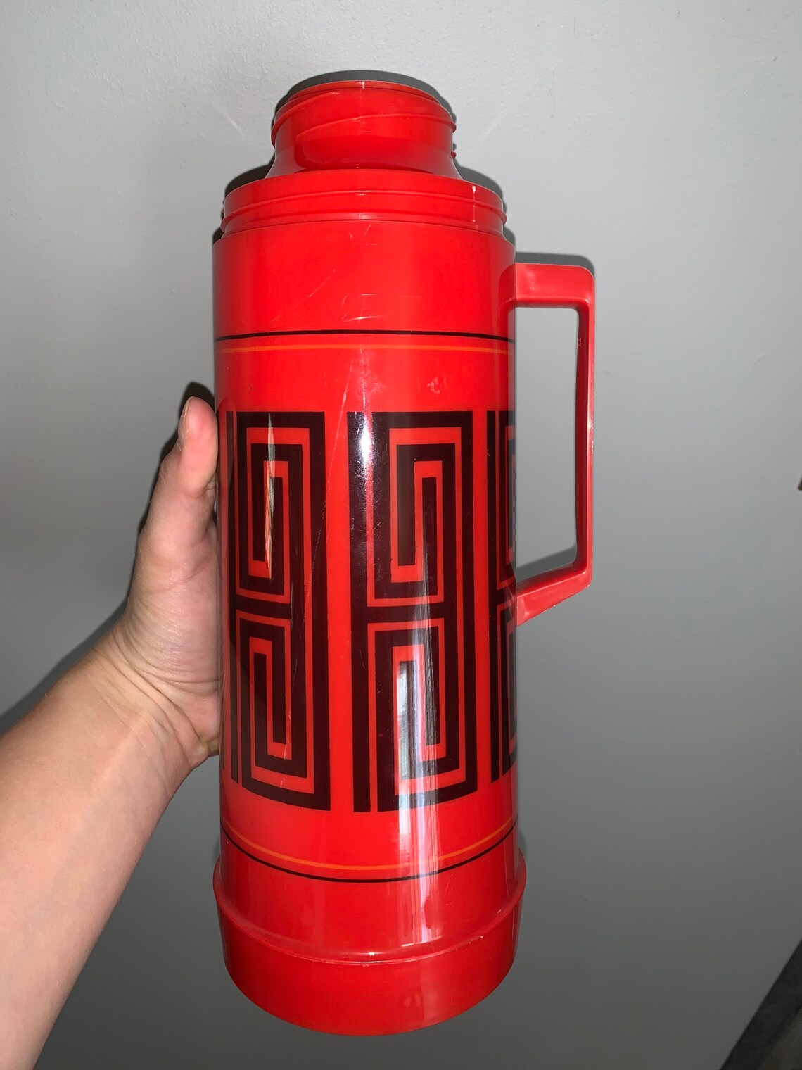 Vintage Aladdin Thermos Red & Black Etsy UK