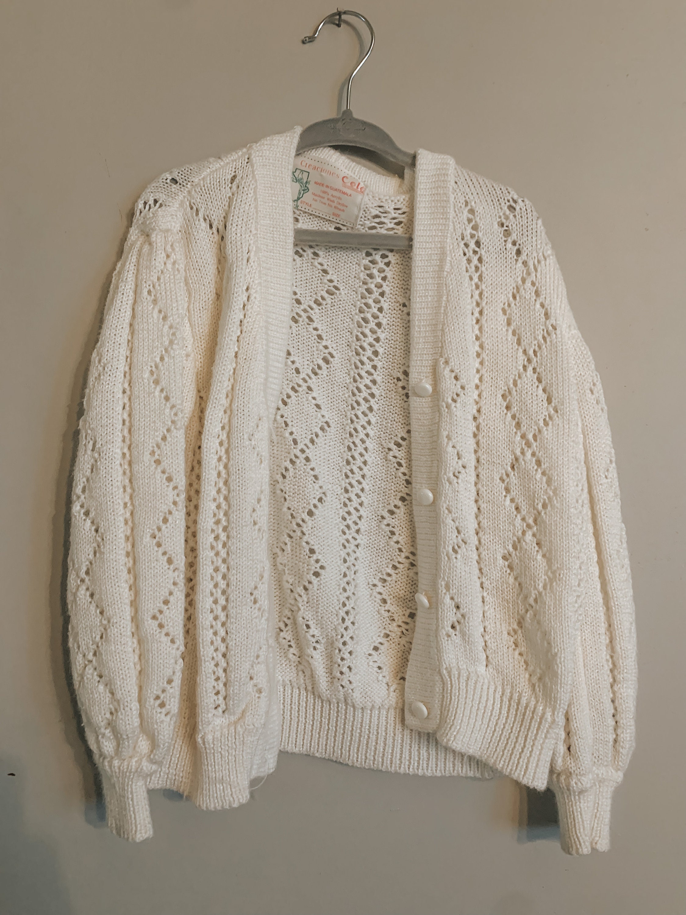 Vintage | Knit Cardigan Sweater | Made in Guatemala - Etsy