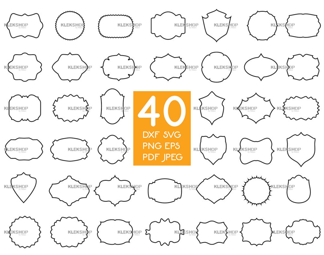 40 Tag Shapes SVG Bundle,label Shapes SVG, Clipart,label Svg,outline