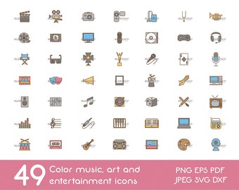 Art Icons Svg, Movie Svg, Clipart, Music Icons,Vectors Icons,Color Icon,Silhouette,Clip Art,Vector File,Svg,Dxf,Jpg,Eps,Png,Digital Download