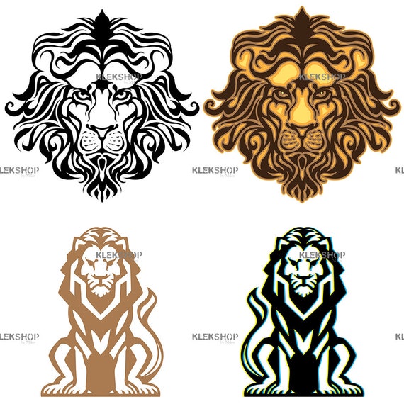 Download Lion Facelion Svg Lion Eps Lion Silhouette Lion Files Etsy
