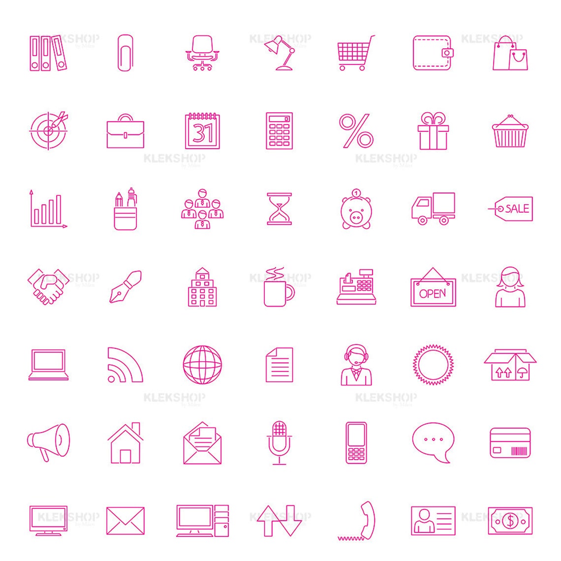 Pink Businessoffice and Trade Icons Collection/icon Etsy UK