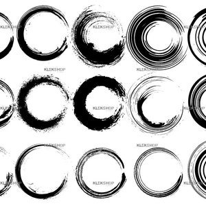 Circle Brush Grunge Collection Clip Art/Vector/Hand Painted Brushes/Graphic Digital file/Editable Vector EPS and PDF +PNG,svg,dxf,jpeg Files