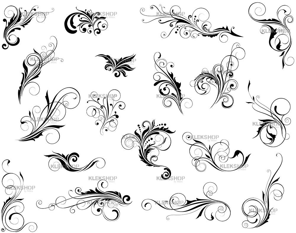 Swirl Decorationdividers SVG Cut Files Instant Download - Etsy