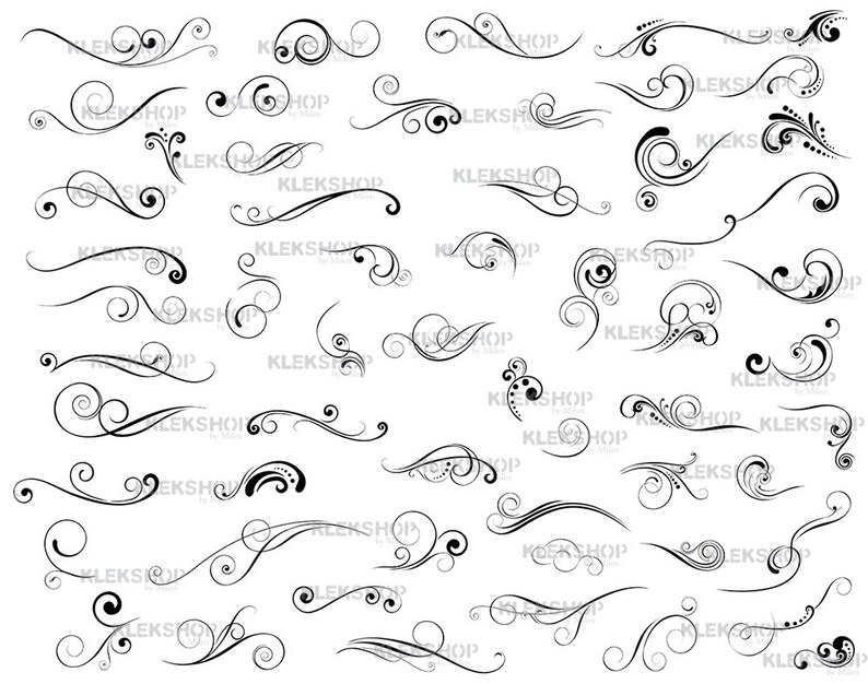 Download Swirl SVG Flourish SVG Swoosh SVG Stroke svg Ornaments | Etsy
