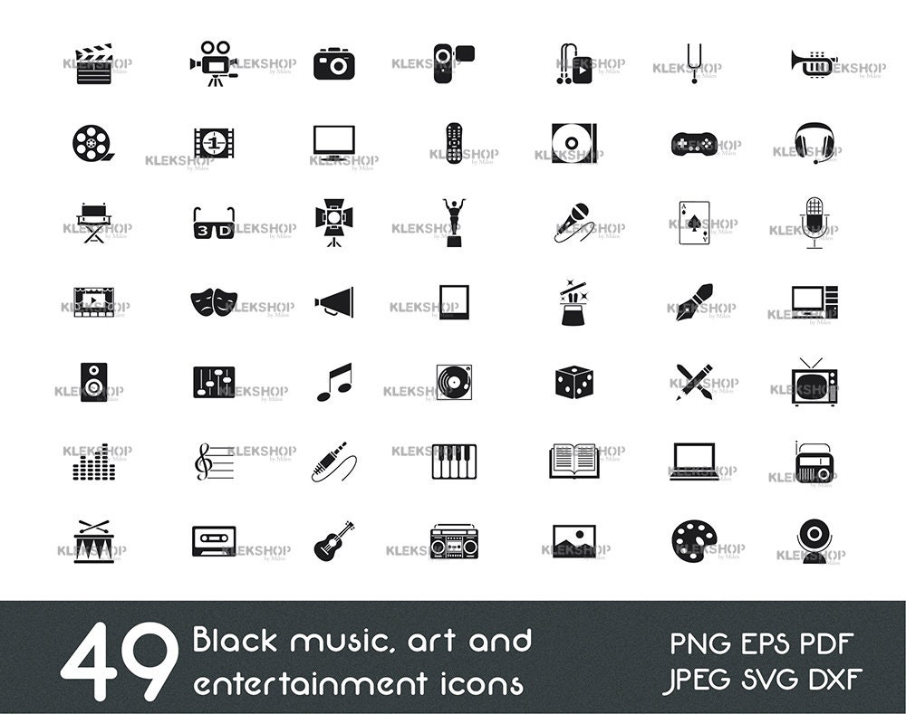 Download Art Icons Svg Movie Svg Clipart Music Iconsvectors Etsy