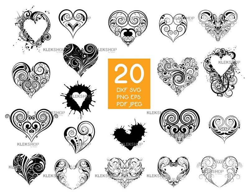 Heart clipart Silhouette Digital Clipart,PNG Hearts SVG Cricut File Love svg Valentine Days Valentine svg Stencil Vector Heart SVG
