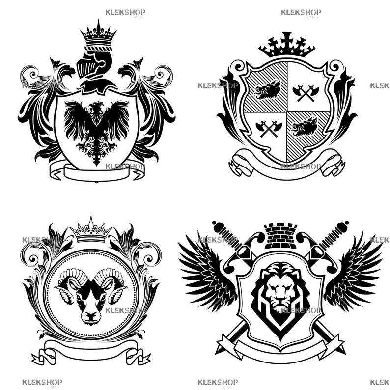 Coat of Arms Shield Collection Clip Artheraldry Set of Etsy