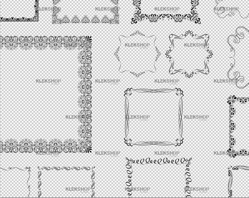 Square Frames SVG Frames SVG Swirl Frames SVG Frames Cut - Etsy