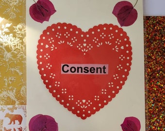 Consent pressed flower poster