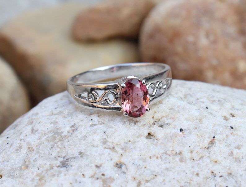 Natural pink Colour Tourmaline 925 Sterling Silver RingSuper Low PriceStack Ring Daily WearLight WeightStatement ring