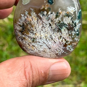 Natuurlijke pluim Agaat cabochon-handgemaakte sieraden "