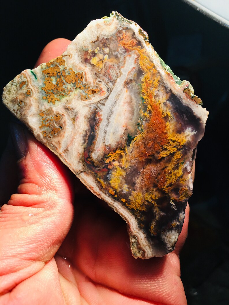 Plume moss agate rough. 100% natural. | Etsy