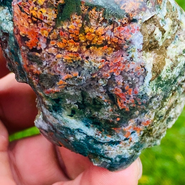 Dalle brute d'agate plume, spécimen d'agate, 100 % naturel.