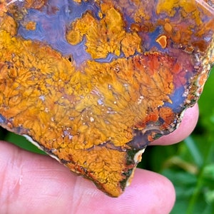 Unique and stunning plume agate stone pendant- handcrafted jewelry