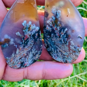 Cabochon di agata pennacchio multicolore naturale di alta qualità. 100% naturale.