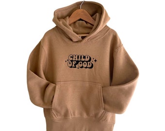 KIND GOTTES Kinder Hoodie - Hellbraun