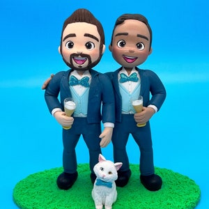 LGBTQ+ Hochzeitstorte - Individuell gefertigtes gleichgeschlechtliches Paar - Hochzeitsgeschenk - LGBT Hochzeit - Gay Couple Doll