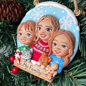 Individuelle Weihnachtsbaumschmuck mit Haustieren, Weihnachtsbaumschmuck aus Ton, personalisierte Weihnachtsgeschenke, individuelle Weihnachtsgeschenke