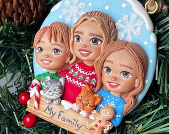 Custom Christmas Tree Ornaments Whith Pets, Clay Christmas Tree Ornaments , Personalized Christmas Gifts , Custom Christmas Gifts