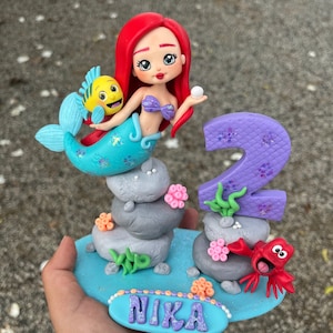 La Sirenita Cake Topper, Ariel Cake Topper, Ariel Gift, Under The Sea Party, Birthday Cake Topper, Disney Princess