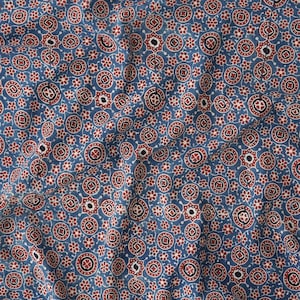 Carnival / Block-Printed Cotton Fabric / Indigo, Alizarin and Black Dyes