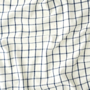 Noughts & Crosses / Handloom Woven Cotton / Naturally Dyed / Indigo / Checks / Sold By The Half Metre
