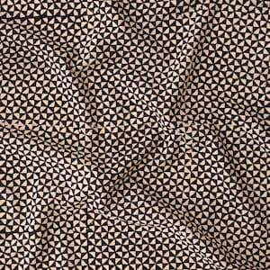 Sanduhr / Block-Printed Stoff / Roh Baumwollstoff / Schwarze Färbung