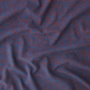 Autumn Leaves / Block-Printed Cotton Fabric / Unbleached Cotton Cloth / Indigo Blue & Alizarin Red Dyes