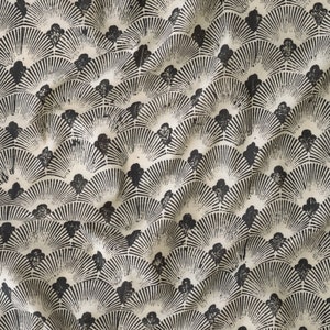 Aberffraw Shell / Block-Printed Cotton Fabric / 100% Unbleached Cotton