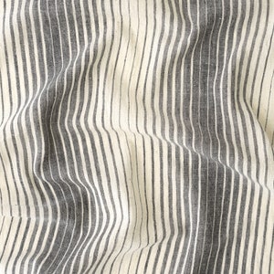 Velocity / Organic Cotton / Unbleached / Handloom Woven / Natural Black Dye / Fading Stripes / Sold By The Half Metre