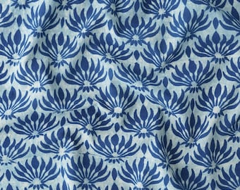 Nouchali / Block-Printed Cotton Fabric / Printed With Resist & Dyed In Indigo