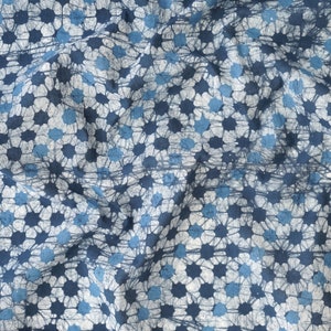 Stars / Batik Cotton Fabric / Wax-Resist Printed with Hand-Carved Wooden Blocks