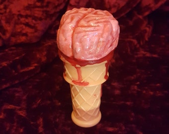 Brain Ice Cream, Horror, Creepy, Halloween, Alternative, Curiosity Cabinet, Oddity, Odd, OOAK, Circus, Freakshow, Horror Prop