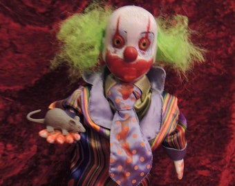 Creepy Clown Musical Moving Porcelain Horror Doll Halloween Decor