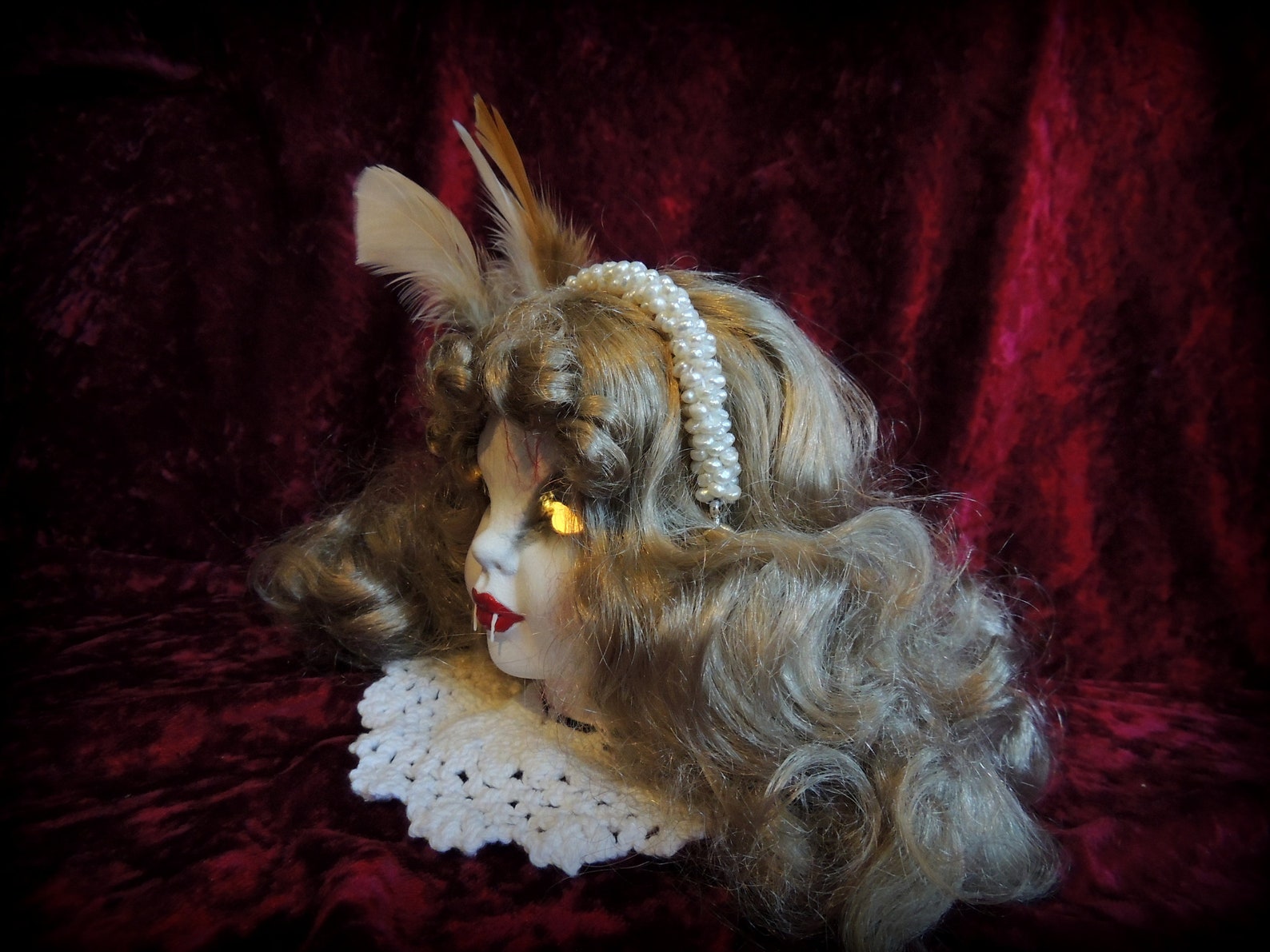 Vampir Porzellan Puppenkopf LED Licht Horror Puppe | Etsy