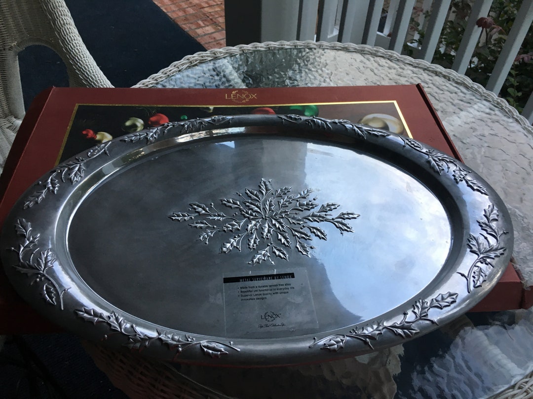 Vintage Lenox Extra Large Metal Serving Platter Tray With Lead Etsy