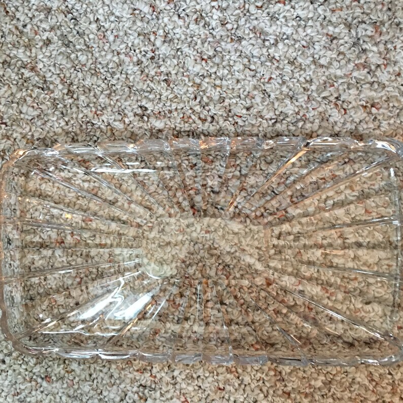 Vintage 24 Percent Lead Crystal Serving Dish Platter Etsy